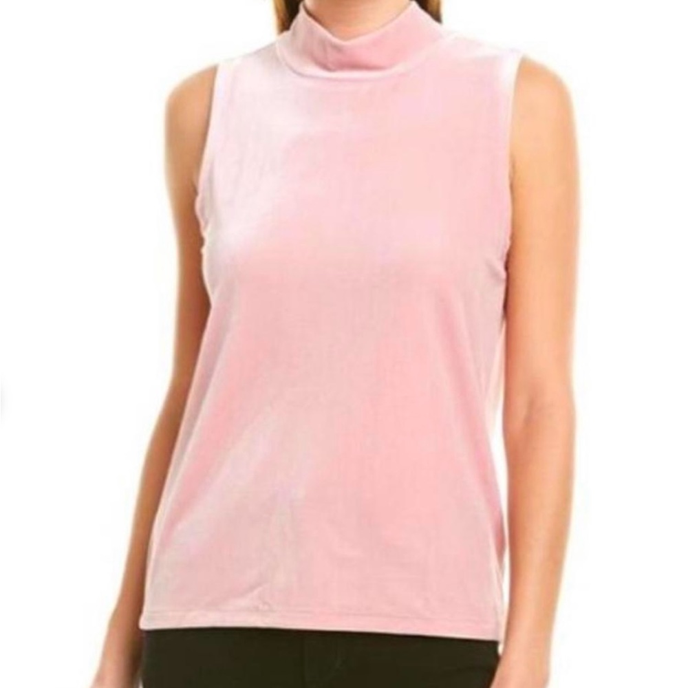 J Crew Velvet Mockneck Tank Top In Blush Pink